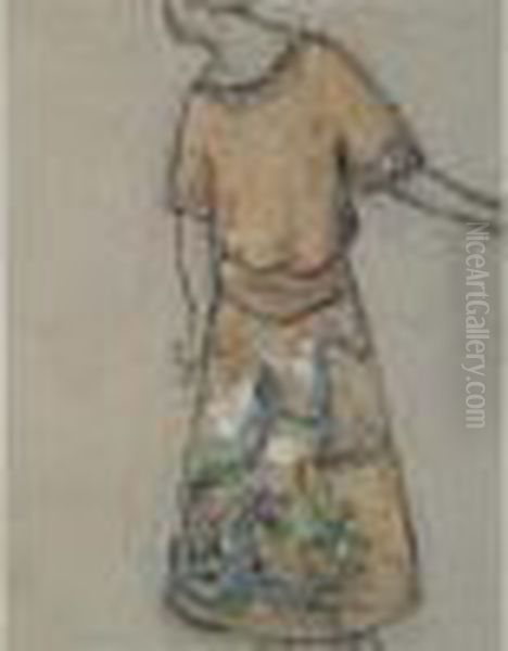 Femme A La Robe Au Dragon - view 1
