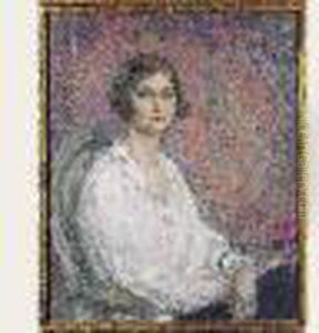 Jeune Femme Au Bracelet Et A La Violette by Edmond-Francois Aman-Jean