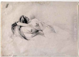 Nude Reclining on Pillow by Charles Bargue
