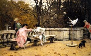 The chess game by Charles Bargue