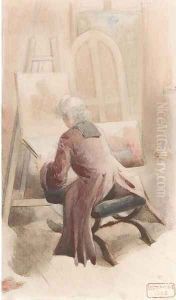 An artist in his studio by Charles Bargue