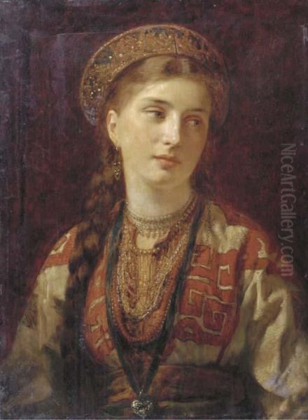 Young Woman In Regional Costume - view 1