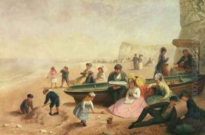 A Seaside Scene by Jane Maria Bowkett