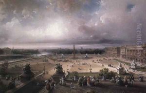 Place de la Concorde, Paris 1853 by Carlo Bossoli