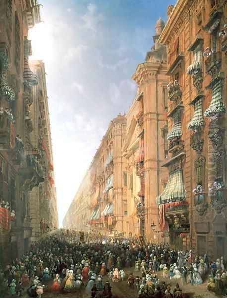 Procession of Corpus Christi in Via Dora Grossa, Turin - view 1
