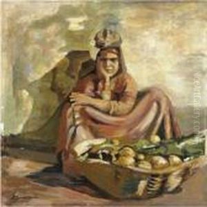 Venditrice Di Frutta by Giuseppe Amisani