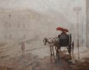A Coach And Horse On A Rainy Day