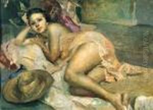Donna Distesa In Interno by Giuseppe Amisani