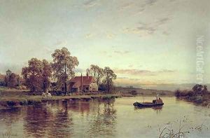River Barge in Lewisham by Alfred de Breanski
