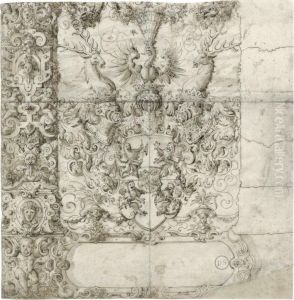 The Arms Of Zimmern Within An Elaborate Strapwork Design Withputti The Arms Of Zimmern Within An Elaborate Strapwork Design Withputti