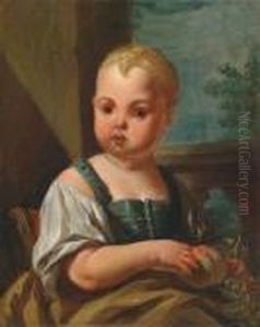 Ein Kleines Madchen Mit Fruchten by Antonio Amorosi