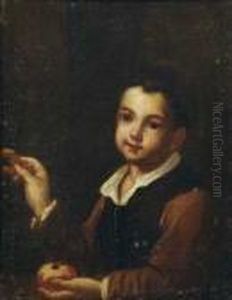 Ritratto Di Bambino Con Mela by Antonio Amorosi