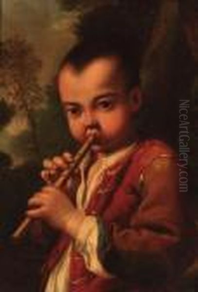 A Boy Playing A Flute In A Landscape - view 1