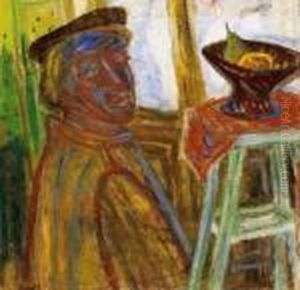 Self-portrait In Studio by Imre Amos