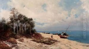 Spiaggia Con Pescatori by Eugenio Amus