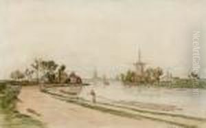Vue De Hollande : Le Canal D'overshie by Auguste-Paul-Charles Anastasi