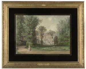 A Mother With Her Child In The
Gardens Of The Hotel Rainbeaux Onthe Avenue Des Champs Elysees, Paris by Auguste-Paul-Charles Anastasi