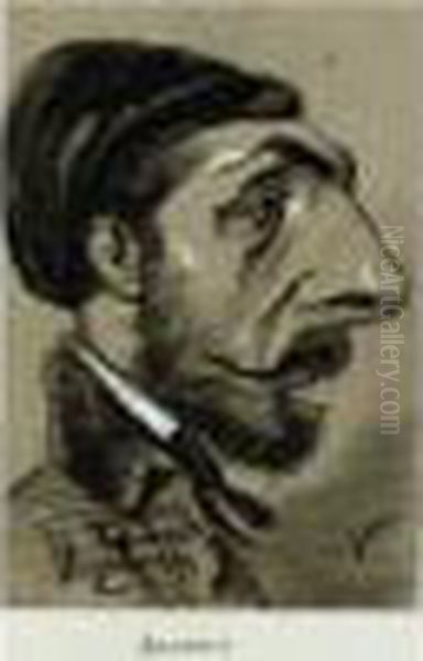 Dessin Au Fusain Et A L'estompe 
Rehausse De Gouache, Signe De L'initiale En Bas A Droite. - view 1