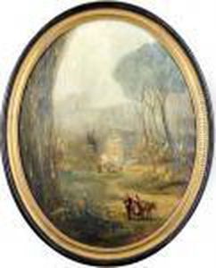 Personnages Devant Le Chateau by Emile Ancelet