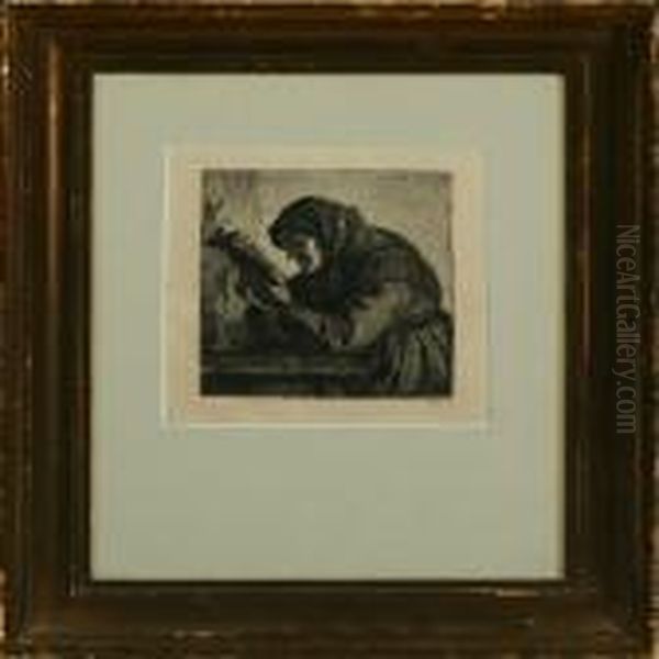 An Old Reading Woman - view 1