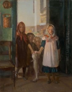 Smapiger Med En Torsk by Anna Ancher