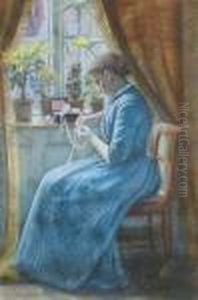 Ung Dame Som Syr I Et Interior (young Lady Sewing In Aninterior) by Anna Ancher