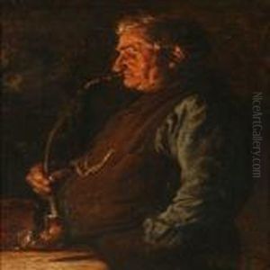 An Older Gentleman Smoking A Pibe by Cilius Andersen