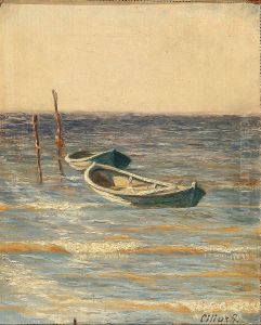 Dinghies At Sea by Cilius Andersen