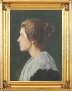Portrait Of A Young Woman by Cilius Andersen