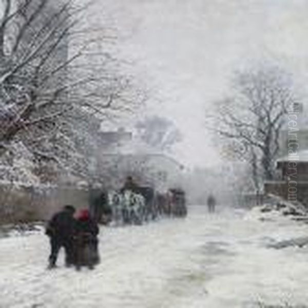 View Of A Street On The Outskirts Of Munich, Winter - view 1