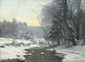Winterliche Bachlandschaft. Winterliche Bachlandschaft.