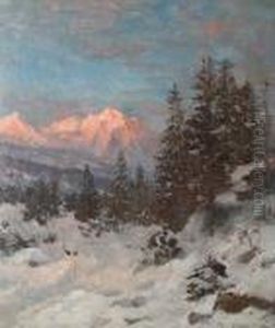A Mountain Sunset by Anders Anderson-Lundby