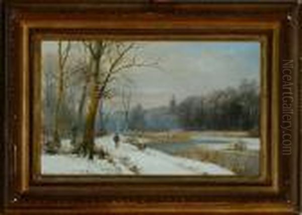 Winter Scene At Hellebaek Village, Denmark - view 1
