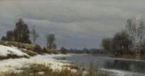 Winterliche
Uferlandschaft. by Anders Anderson-Lundby