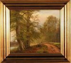 Pejzaz Z Droga W Lesie, 1873 R. by Anders Anderson-Lundby