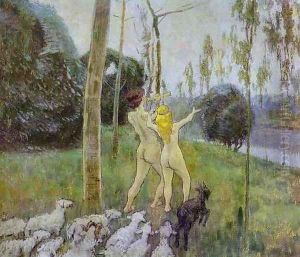 Daphnis and Chloe. 1901 by Viktor Elpidiforovich Borisov-Musatov