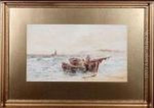 A Whitby Coble On A Beach by Robert Anderson