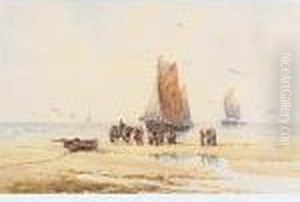 Shellfishers On The Beach by Robert Anderson