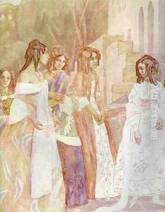Requiem (detail) 1905 by Viktor Elpidiforovich Borisov-Musatov