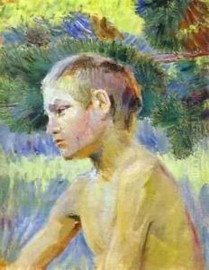 Boy Seated 1901 by Viktor Elpidiforovich Borisov-Musatov