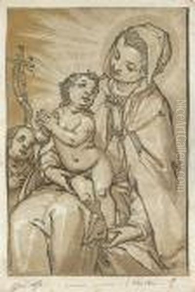 La Sainte Vierge Avec L'enfant Jesus Grave D'apres - view 1