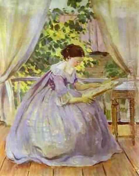 Lady Embroidering 1901 - view 1