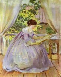 Lady Embroidering 1901 by Viktor Elpidiforovich Borisov-Musatov