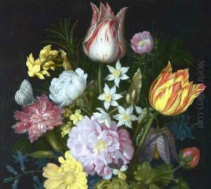 Flowers in a Vase [detail #1] by Ambrosius the Elder Bosschaert