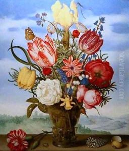 Bouquet of Flowers on a Ledge