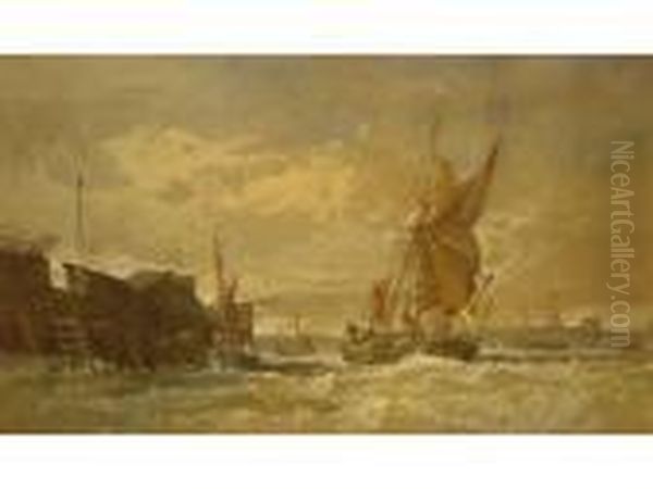 Shippingin Heavy Seas Off The Coast, Signed - view 1