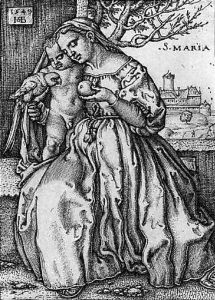 Die Jungfrau mit dem Kinde und dem Papagei 1549 by Hans Sebald Beham
