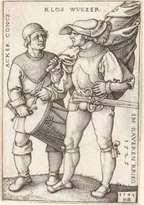 Standard-Bearer and Drummer by Hans Sebald Beham