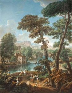 Paesaggio Con Vista Su Borghetto by Paolo Anesi