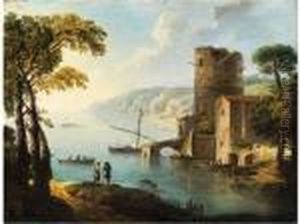 Italienische Landschaft Mit Blick Aufeine Bucht